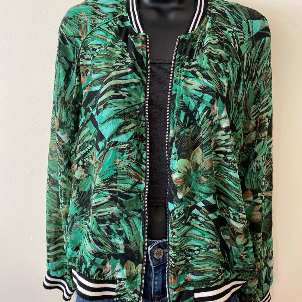 SOLD Sheer jungle print bomber